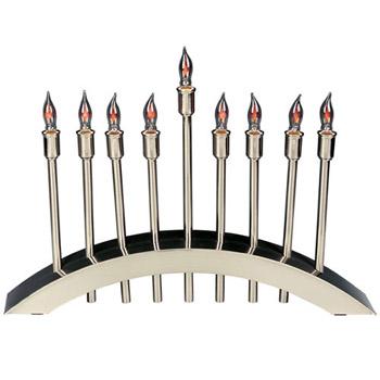 Brushed Nickel Electric Menorah